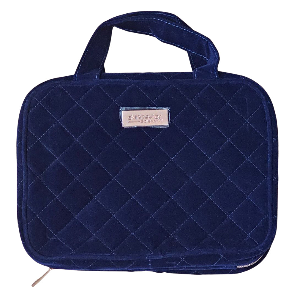 Navy Blue Velvet Cosmetic Bag